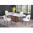 Modern Marbleized Sintered Stone Top Table w/ Wooden Base