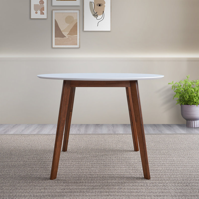 Iades rond, Brun, H 29,5 po x L 39,4 po x l 39,4 po, Blanc