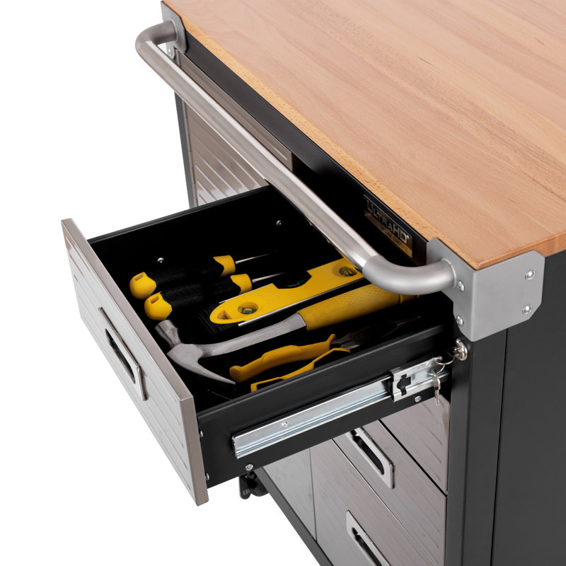 Armoire roulante 4 tiroirs avec 1 porte Seville Classics UltraHD, Graphite