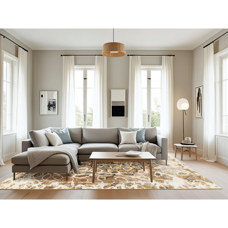 Stokesdale Abstract Indoor Rug, Rectangle 8' x 12'