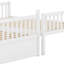Lit superposé en bois polyvalent avec lit gigogne, échelle et rails de sécurité, convertible en 2 lits-55714294