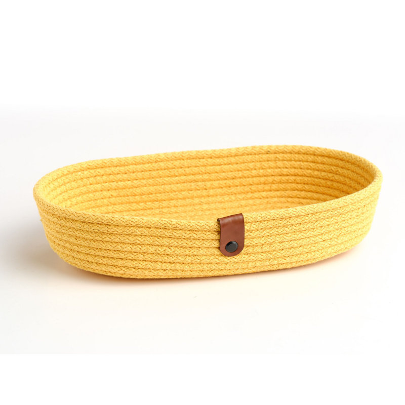 Ebern Designs Cotton Decorative Basket, Yellow