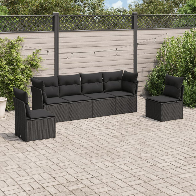 Ensemble de canapé de jardin, Beige, Noir