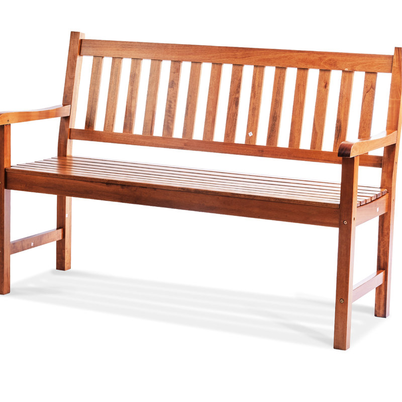Banc d'extérieur en bois de 50 pouces avec capacité de charge de 800 lb pour le porche - angle de détente confortable à l'extérieur