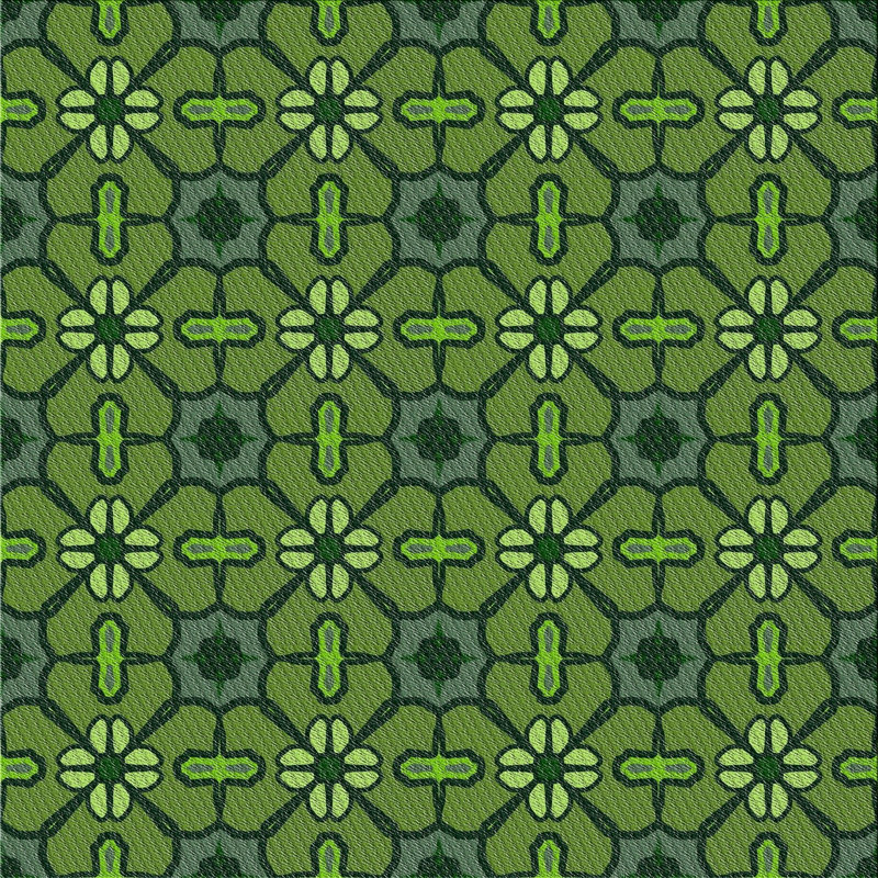 Tapis décoratif vert géométrique, Carré 6 pi