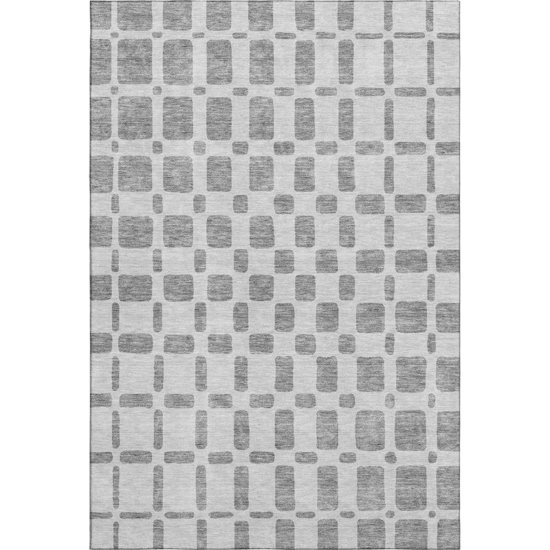 Premium Machine Washable Prisco Gray Rug, Rectangle 10' x 14'