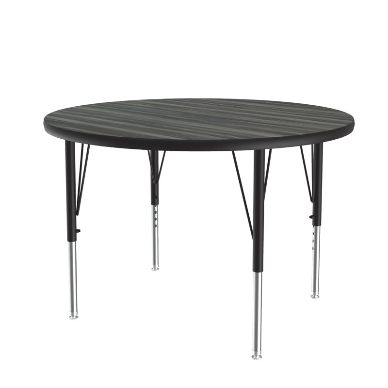 Table d'activité circulaire à hauteur ajustable, Bois flottant Nouvelle-Angleterre, H 29 po x L 36 po x l 36 po