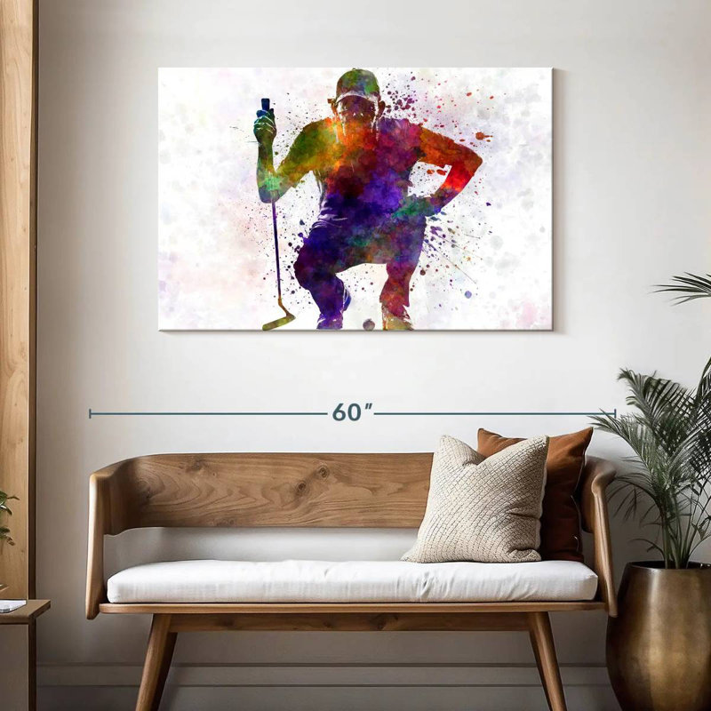 Sireci Golfer Crouching Silhouette I, 30" H x 45" W