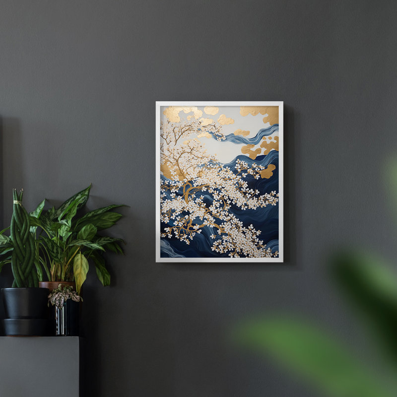 Paysages série CXCVII - reproduction encadrée de qualité supérieure - prête à être accrochée - aucun clou requis, Blanc