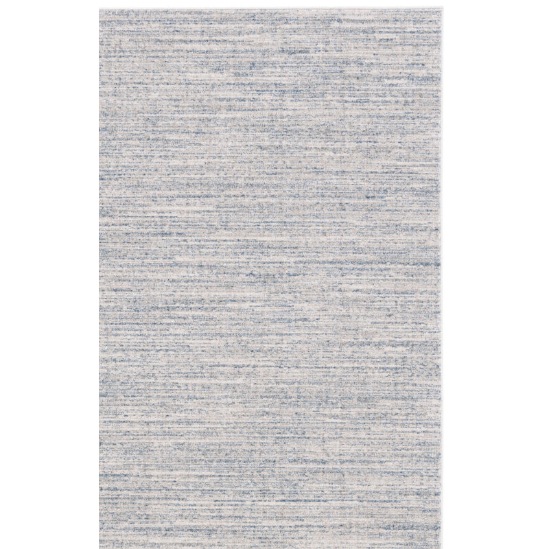Tapis gris en coton / polyester tissé à la machine Orlandria, Rectangle 4 pi x 6 pi