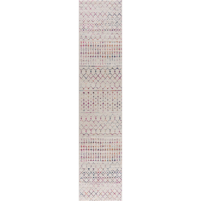Dounia Transitional Performance Beige Area Rug, Runner 2'7" x 10'