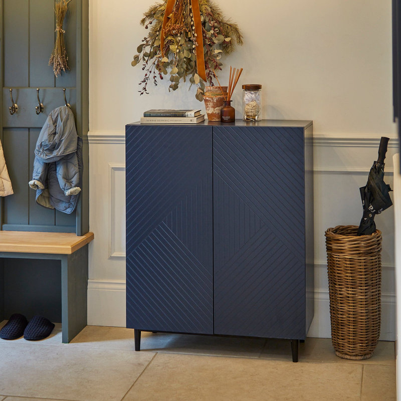 Addae 8 Pair Shoe Storage Cabinet, Blue