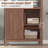 5 Tier Bookcase with 2 Doors, Mid-Century 71 Inch Tall Bookshelf with Adjustable Shelf, Freestanding Book Shelf Display Cabinet for Living Room, Home Office, Bedroom, Oak