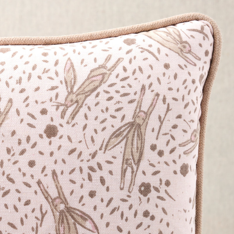 Schumacher x Marie-Chantal Rabbit Pillow, 12" H x 16" W, Blush