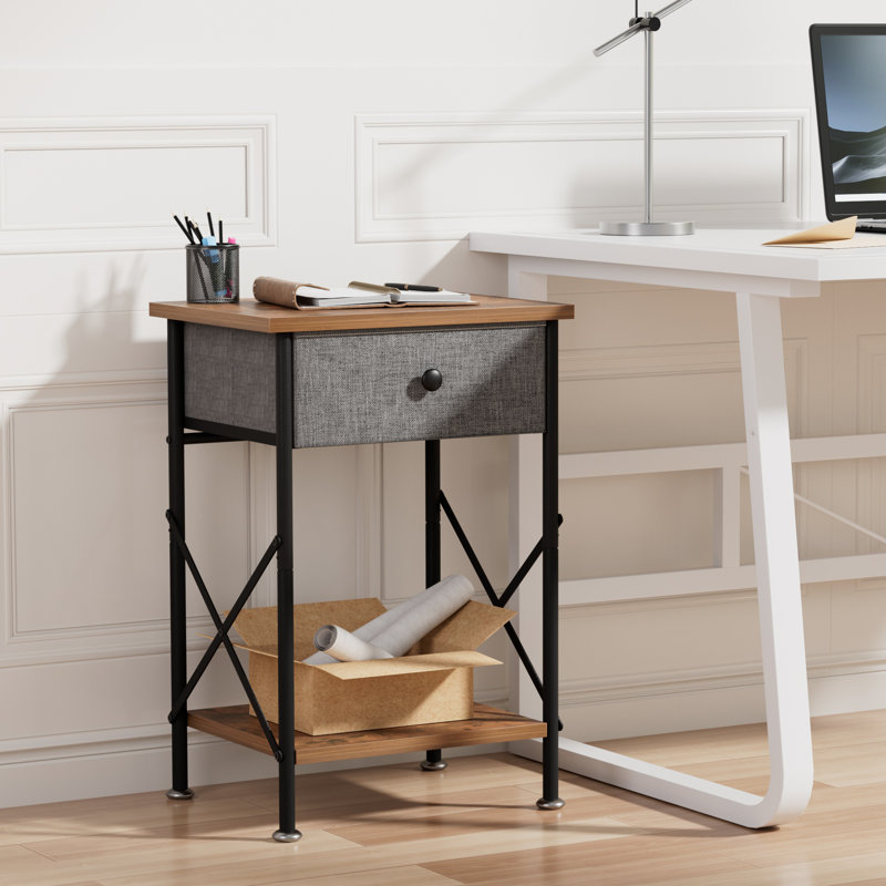 Ensemble de 2 tables d'appoint Alameen, Plateau noir / structure noire