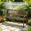 Banc de patio extérieur en métal avec dossier floral et accoudoirs Grove