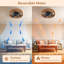 Ventilateur de plafond 19,7 "encastré en rotin Boho avec lumière et télécommande