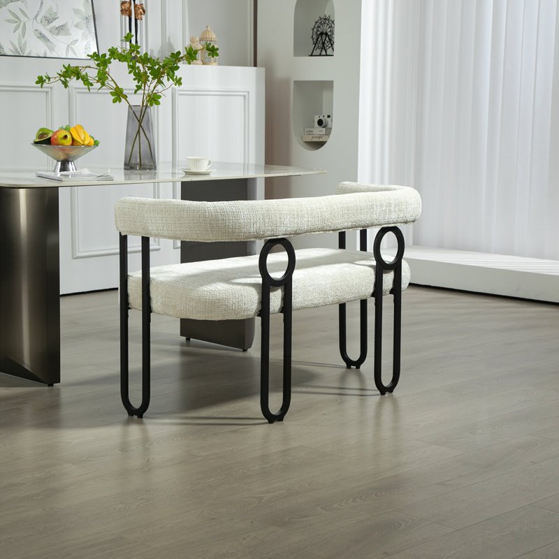 Causeuse House Hold avec accoudoirs et pieds en métal, Beige