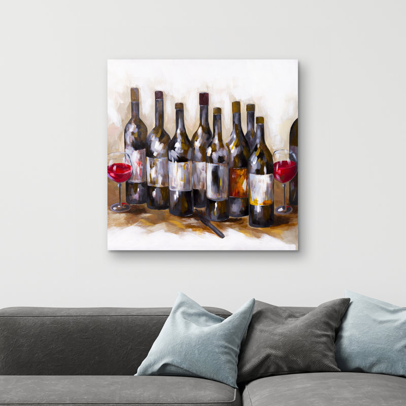Red wine - 32"x32" art on canvas