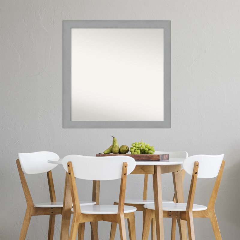 Miroir d'appoint mural en plastique brossé, 29,5 po x 29,5 po