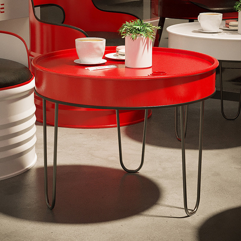 Ensemble repas rond 23,3 po Vandergriff, Rouge, 4, Blanc / noir