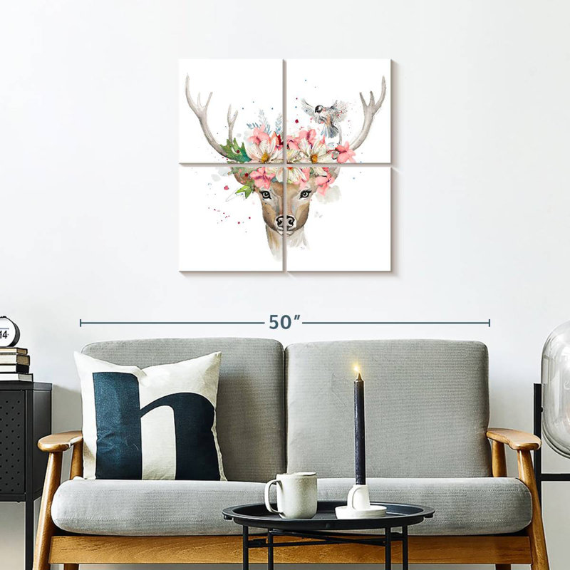 Cerf des bois Brampt, H 26 po x l 26 po
