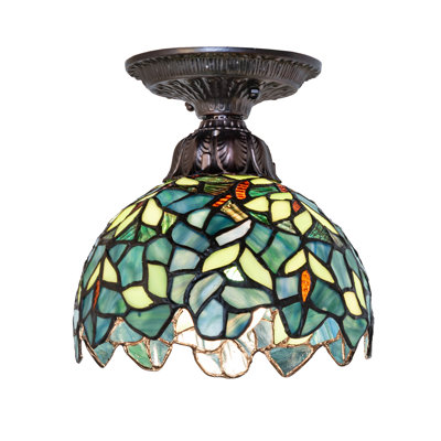 8" Wide Nightfall Wisteria Flushmount
