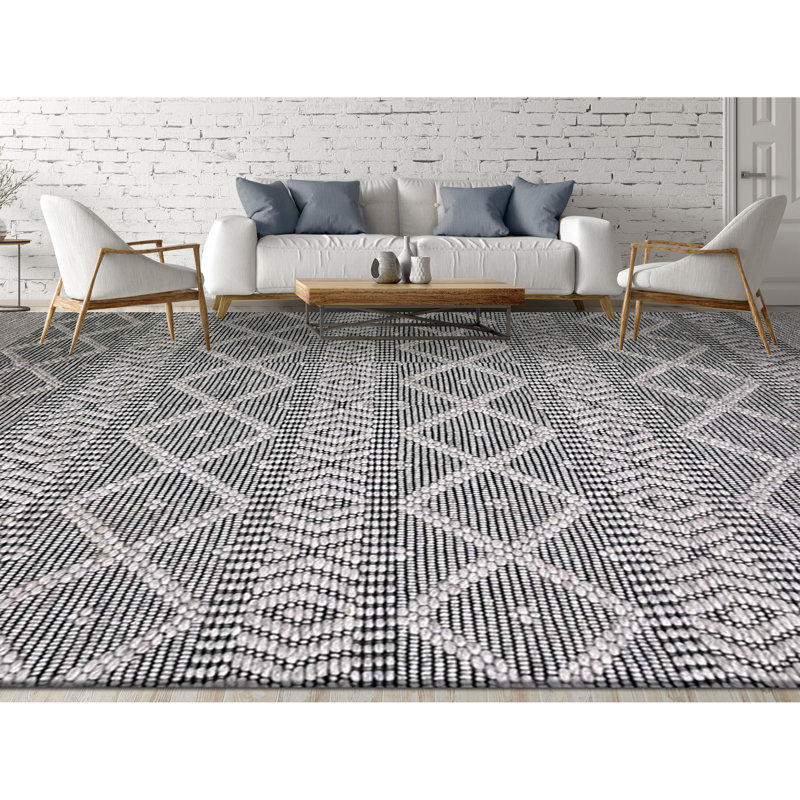 Wool Geometric Area Rug, Rectangle 6' x 9'