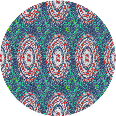 Tapis bleu ciel / rose