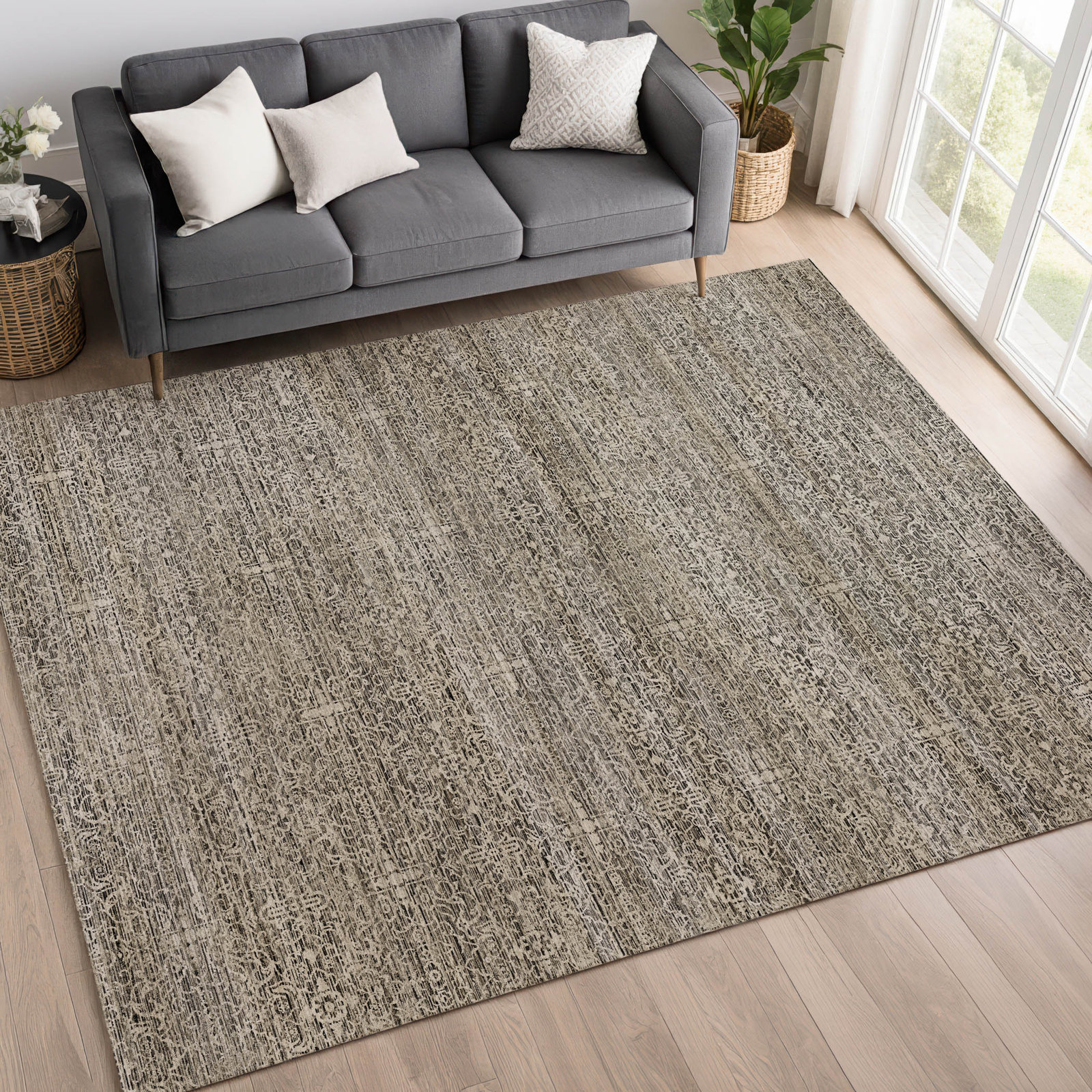 Rug, Silver, 5' x 7'6"