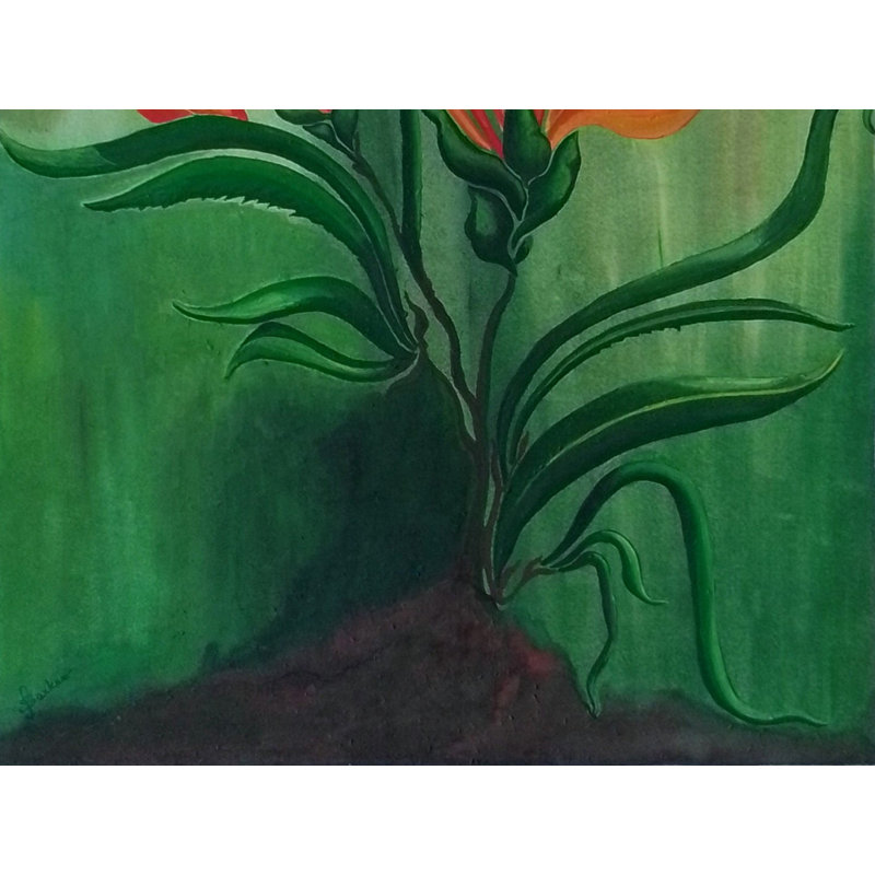 Fleur de feu | Aquarelle sur papier | Par Sukanya Sarkar