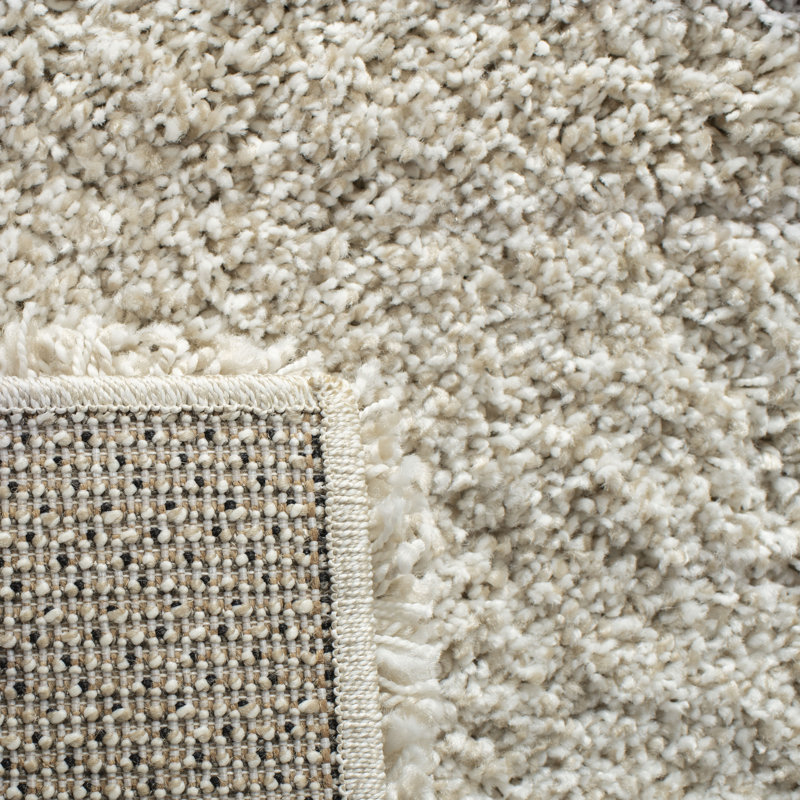 Darrold Shag Performance Geometric Rug, Rectangle 8' x 10', Ultra Plush 1.81", Ivory/Gray