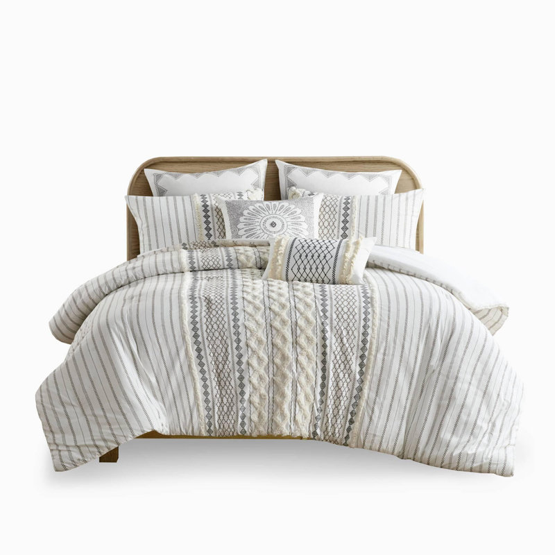 Cotton Printed Comforter 3 Piece Set, Queen Comforter + 2 Standard Shams