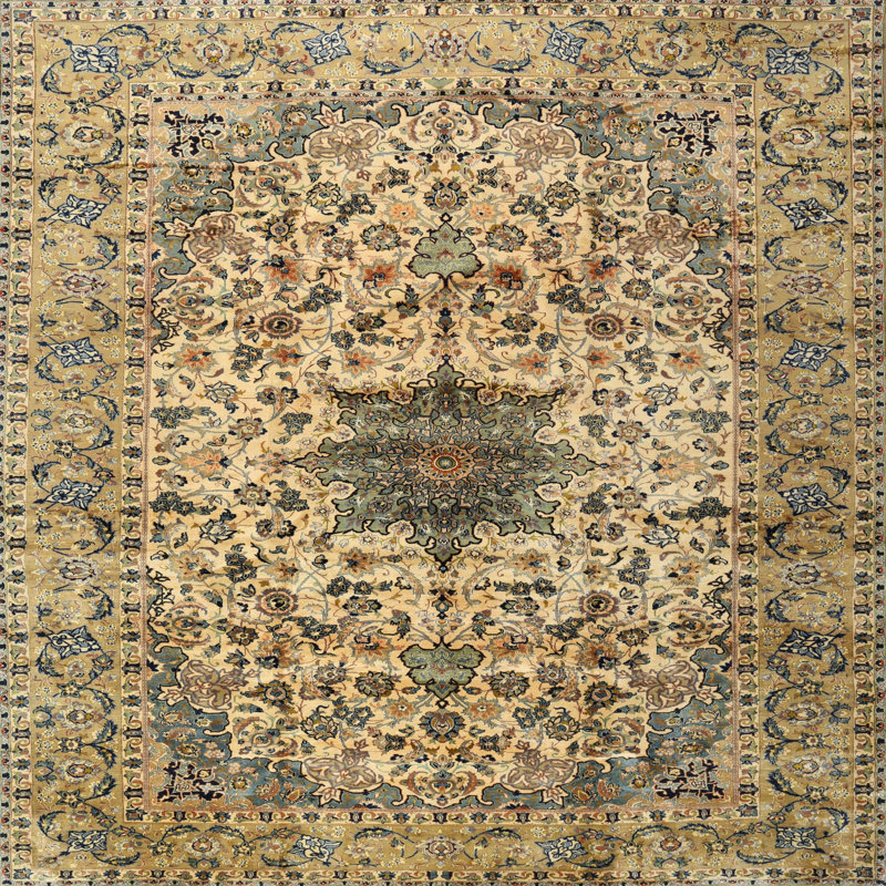 Tapis oriental beige, Rond 3 pi