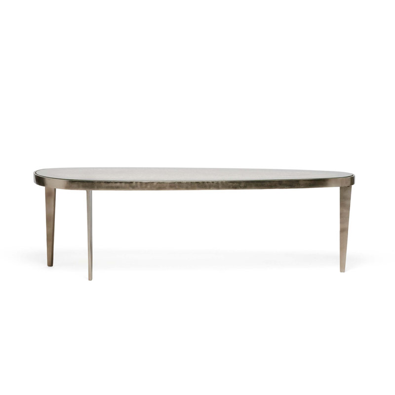 Jan Glass Cocktail Table, Twilight Bronze, 16.5" H x 54" L x 19" W