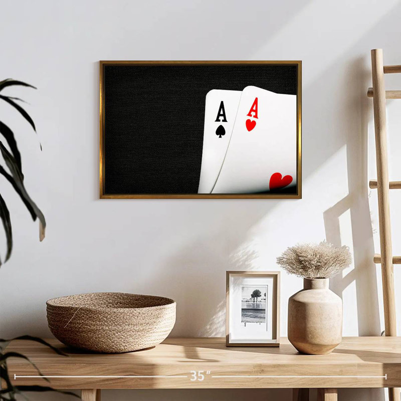 Cartes à jouer Ace, Cadre flottant doré, 43 po x 29 po