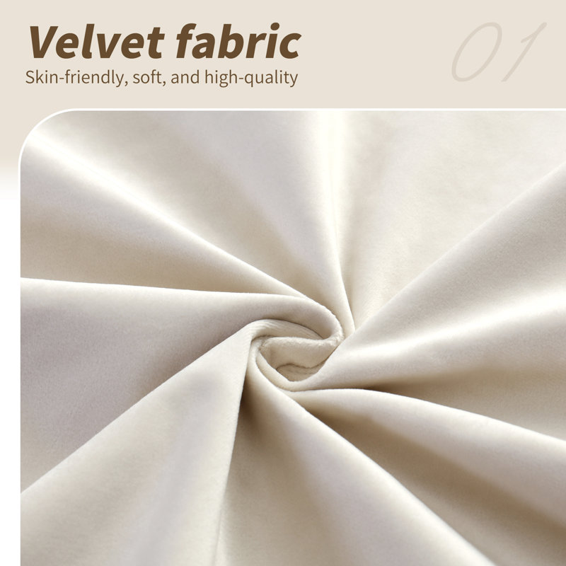 Upholstered Daybed, Beige Velvet