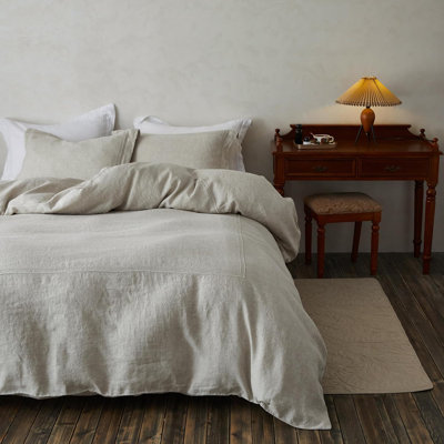 100% Washed Linen Duvet Cover Set-2 Pieces 1 Duvet Cover And 1 Pillowcase