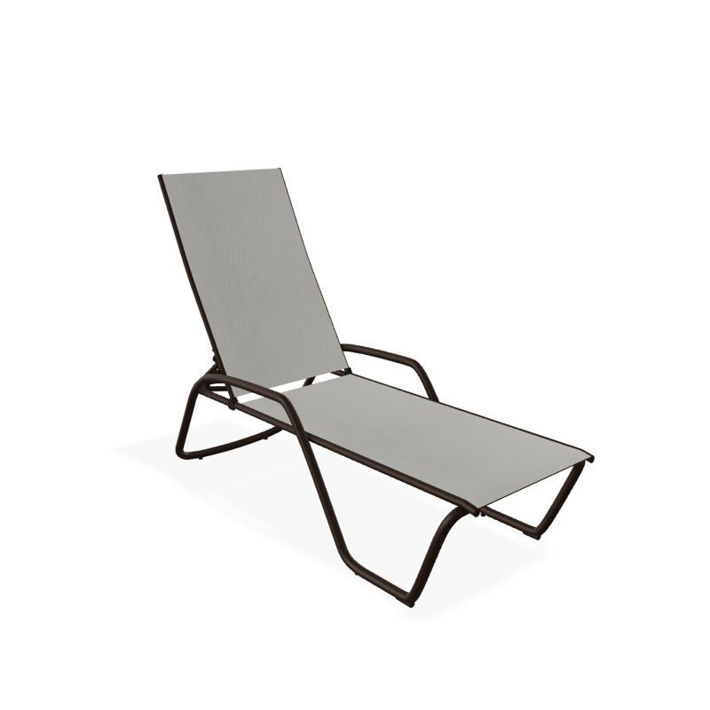 Outdoor Rust-Resistant Metal Chaise Lounge, Textured Kona, Augustine Oyster