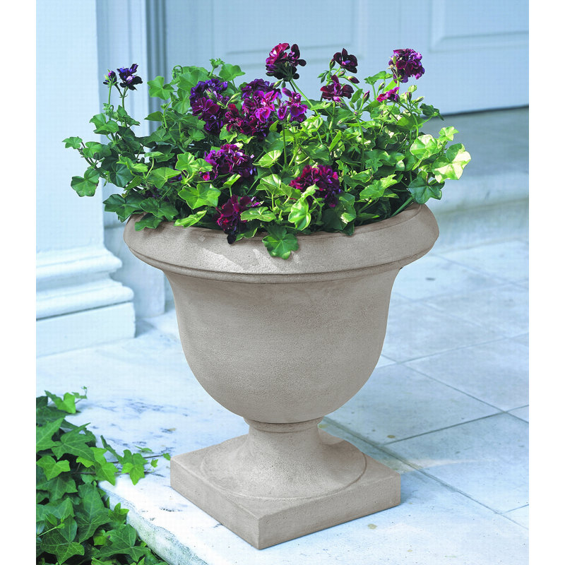 Pot de fleurs urne en pierre Litchfield, Naturel