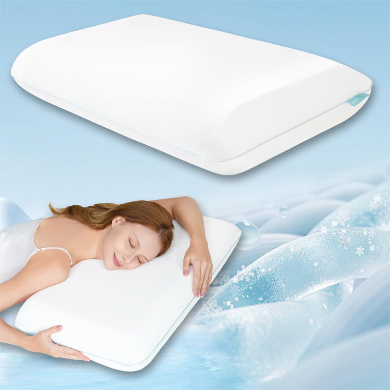 Soft Cooling White Memory Foam Ergonomic Pillow