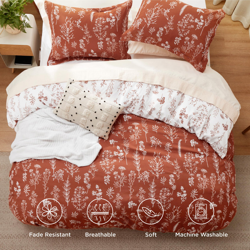 Bedsure Reversible Duvet Cover Set with Zipper Closure GentleSoft™️, King Duvet Cover + 2 King Pillowcases