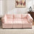 Sectional Sofas | 6-Seat U Shaped Modular Reversible Chaise, Modern Couch for Living Room | Pink | Corduroy-1386294855