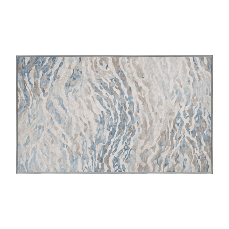 Machine Washable Gray Area Rug, Runner 2' x 5'
