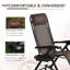 Chaises berçantes d'extérieur, chaise berçante inclinable et pliable inclinable avec oreiller, porte-gobelet et téléphone, conception combinée avec pieds pliants