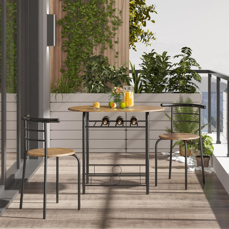Adhithya 2 - Person Dining Set, Brown/Black