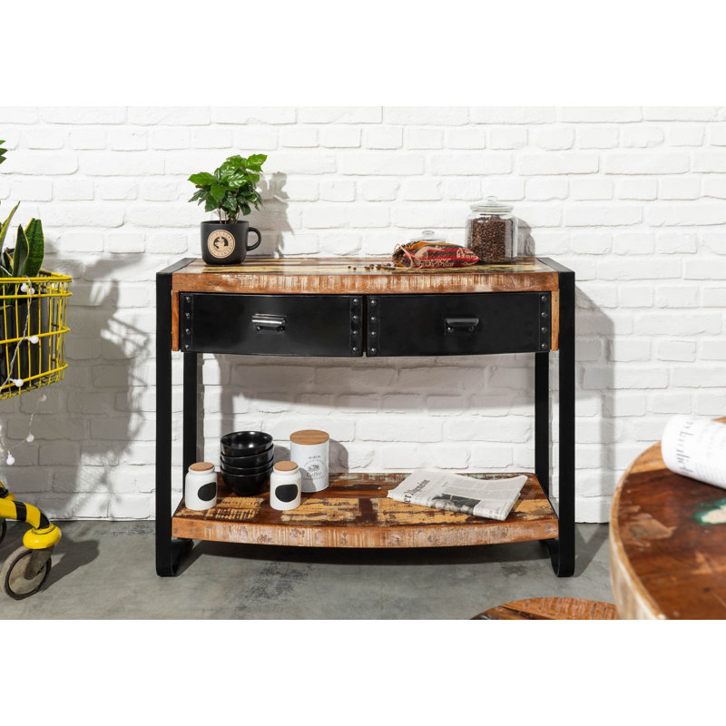 105cm Solid Wood Top Console Table