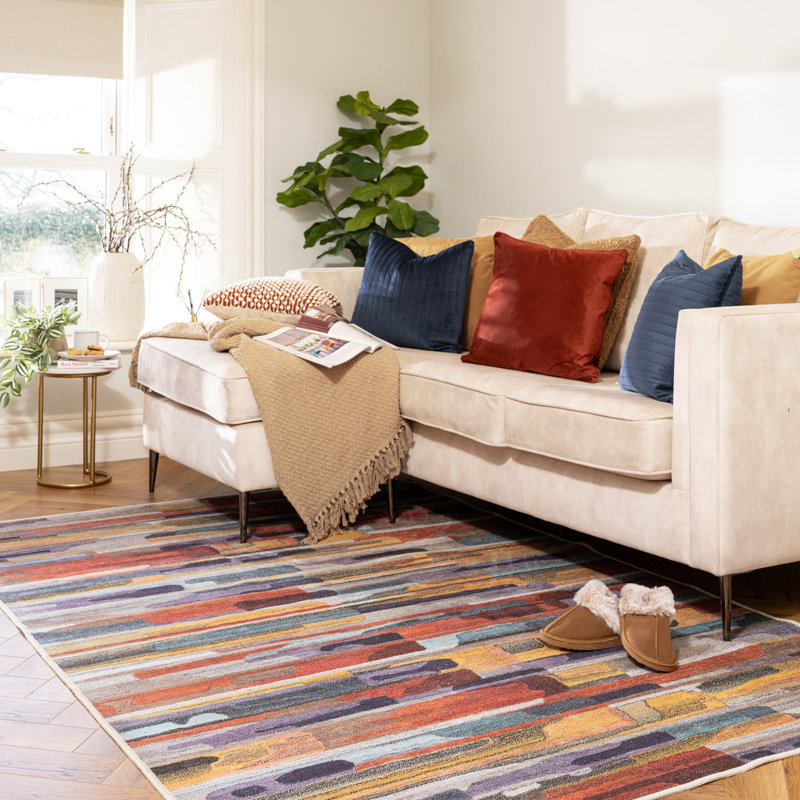 Vintage Look Cotton Flatweave Area Rug, 200cm x 290cm