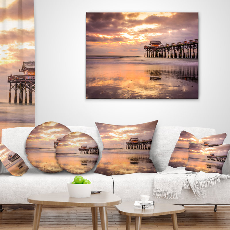 Cocoa Beach Florida - Landscape Printed Throw Pillow