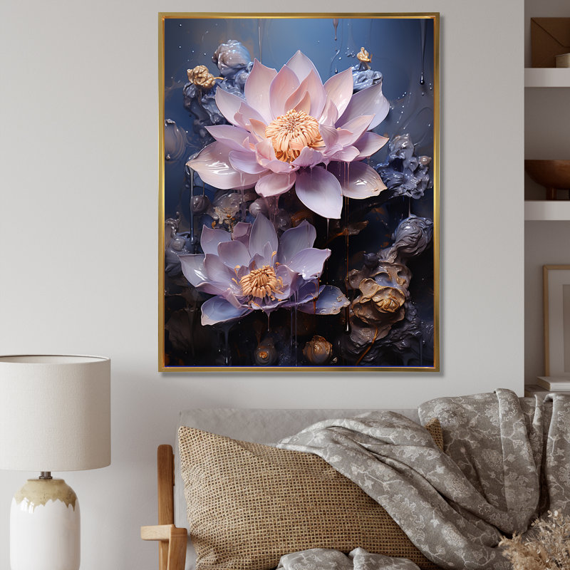 Serenity Blossum Lotus II, 32" H x 24" W, Silver Picture Framed